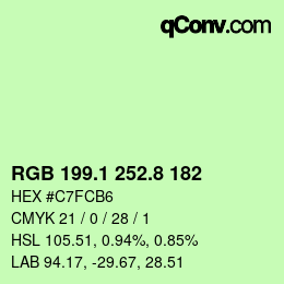 カラーコード: RGB 199.1 252.8 182 | qconv.com