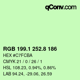 カラーコード: RGB 199.1 252.8 186 | qconv.com