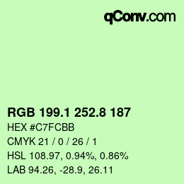 カラーコード: RGB 199.1 252.8 187 | qconv.com