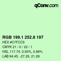 カラーコード: RGB 199.1 252.8 197 | qconv.com