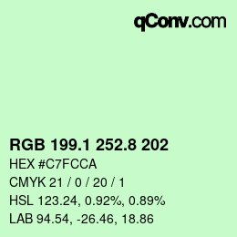 カラーコード: RGB 199.1 252.8 202 | qconv.com