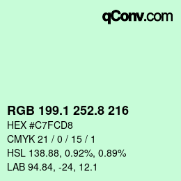 カラーコード: RGB 199.1 252.8 216 | qconv.com