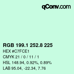カラーコード: RGB 199.1 252.8 225 | qconv.com