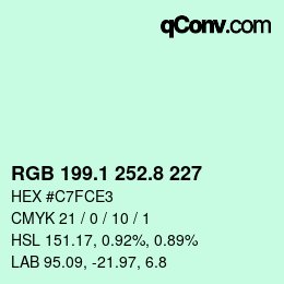カラーコード: RGB 199.1 252.8 227 | qconv.com