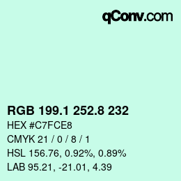 カラーコード: RGB 199.1 252.8 232 | qconv.com
