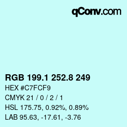 カラーコード: RGB 199.1 252.8 249 | qconv.com