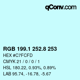 Código de color: RGB 199.1 252.8 253 | qconv.com