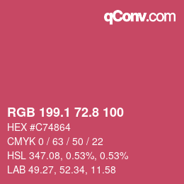 カラーコード: RGB 199.1 72.8 100 | qconv.com
