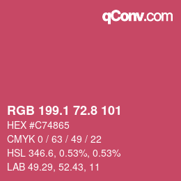 カラーコード: RGB 199.1 72.8 101 | qconv.com