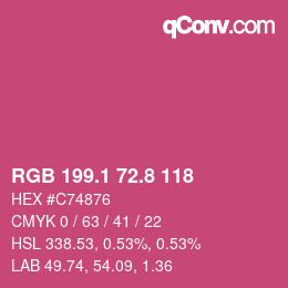 カラーコード: RGB 199.1 72.8 118 | qconv.com