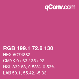 カラーコード: RGB 199.1 72.8 130 | qconv.com