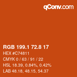 Color code: RGB 199.1 72.8 17 | qconv.com