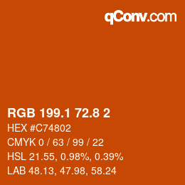カラーコード: RGB 199.1 72.8 2 | qconv.com