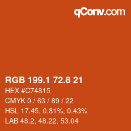 Color code: RGB 199.1 72.8 21 | qconv.com