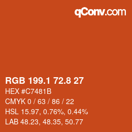 Farbcode: RGB 199.1 72.8 27 | qconv.com