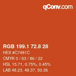 Farbcode: RGB 199.1 72.8 28 | qconv.com