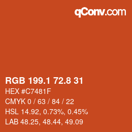 Color code: RGB 199.1 72.8 31 | qconv.com