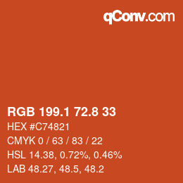 Color code: RGB 199.1 72.8 33 | qconv.com