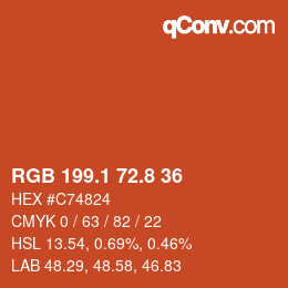 Color code: RGB 199.1 72.8 36 | qconv.com