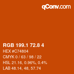 Farbcode: RGB 199.1 72.8 4 | qconv.com