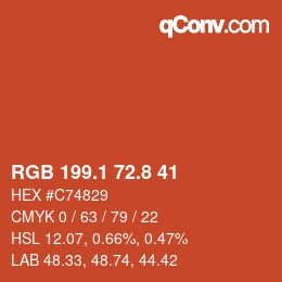 Color code: RGB 199.1 72.8 41 | qconv.com