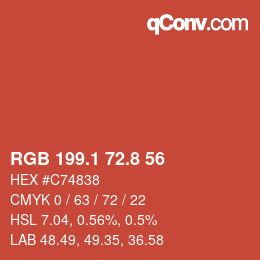 Color code: RGB 199.1 72.8 56 | qconv.com