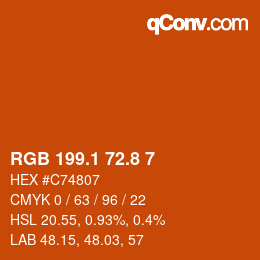 Color code: RGB 199.1 72.8 7 | qconv.com