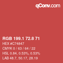 Color code: RGB 199.1 72.8 71 | qconv.com