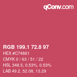 カラーコード: RGB 199.1 72.8 97 | qconv.com