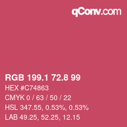 カラーコード: RGB 199.1 72.8 99 | qconv.com