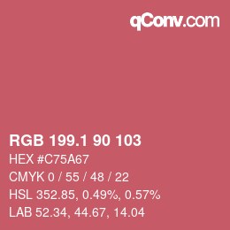 カラーコード: RGB 199.1 90 103 | qconv.com
