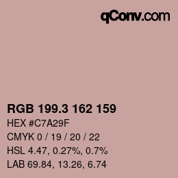 カラーコード: RGB 199.3 162 159 | qconv.com