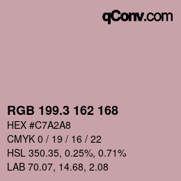 カラーコード: RGB 199.3 162 168 | qconv.com