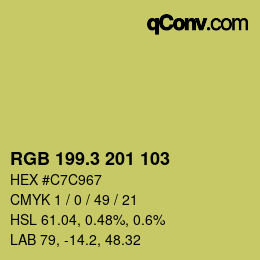 カラーコード: RGB 199.3 201 103 | qconv.com
