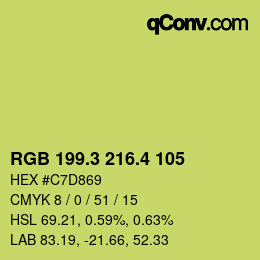 カラーコード: RGB 199.3 216.4 105 | qconv.com
