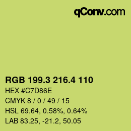カラーコード: RGB 199.3 216.4 110 | qconv.com
