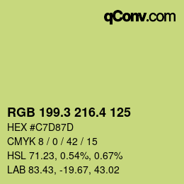 カラーコード: RGB 199.3 216.4 125 | qconv.com