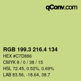カラーコード: RGB 199.3 216.4 134 | qconv.com