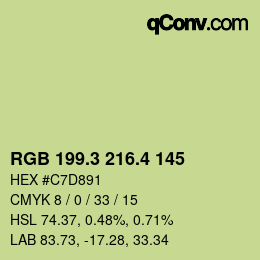 カラーコード: RGB 199.3 216.4 145 | qconv.com