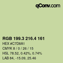 カラーコード: RGB 199.3 216.4 161 | qconv.com