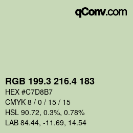 カラーコード: RGB 199.3 216.4 183 | qconv.com