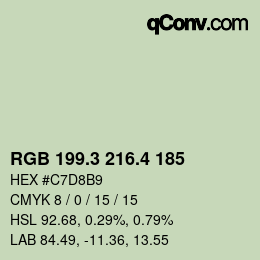 カラーコード: RGB 199.3 216.4 185 | qconv.com