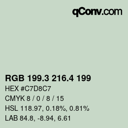 カラーコード: RGB 199.3 216.4 199 | qconv.com