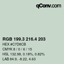 カラーコード: RGB 199.3 216.4 203 | qconv.com