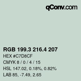 カラーコード: RGB 199.3 216.4 207 | qconv.com
