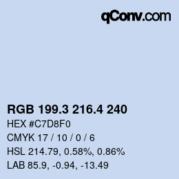 カラーコード: RGB 199.3 216.4 240 | qconv.com
