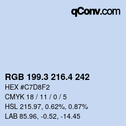 カラーコード: RGB 199.3 216.4 242 | qconv.com