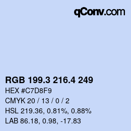 カラーコード: RGB 199.3 216.4 249 | qconv.com