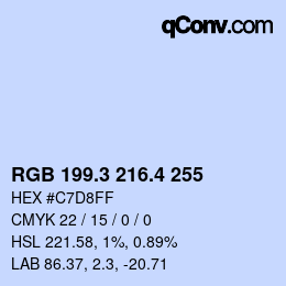 カラーコード: RGB 199.3 216.4 255 | qconv.com