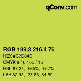 カラーコード: RGB 199.3 216.4 76 | qconv.com